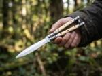 Handmade D2 Steel Balisong Knife | Bone & Steel Bolster Handle | Premium Butterfly Knife with Leather Sheath | Personalized Gift | BMK-728