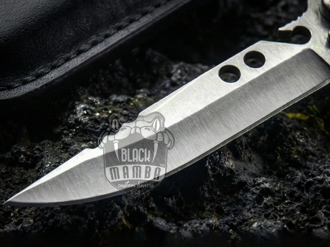 D2 Steel Balisong Butterfly Knife – Black Horn, Engraved Bolsters | BMK-735 - view 3