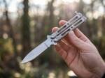 Handmade D2 Steel Balisong Knife | Hand Engraved Handle | Premium Butterfly Knife with Leather Sheath Personalized Gift | BMK-731