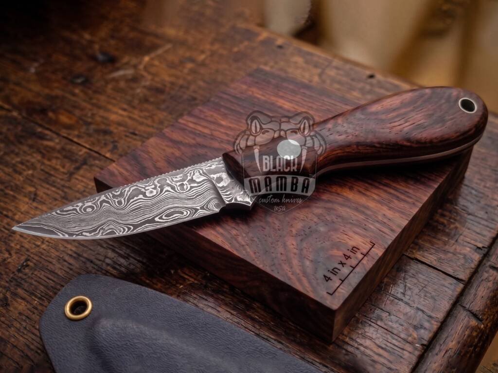 Fudge - Damascus Chef Knife, 7″ Overall, Rose Wood Handle | BMK-1105