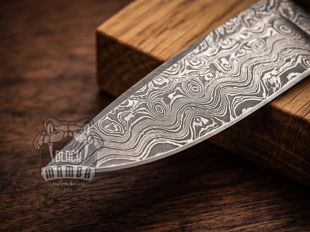 Fudge - Damascus Chef Knife, 7″ Overall, Olive Wood Handle - view 3