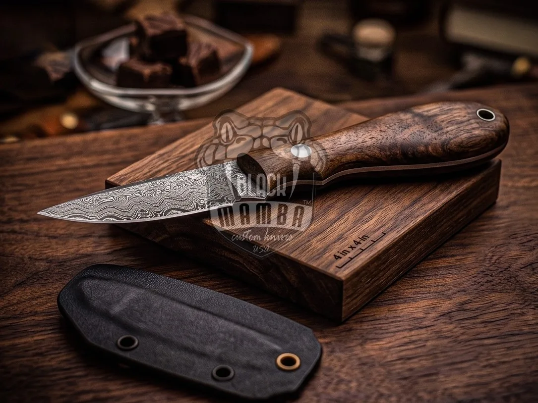 Fudge - Damascus Chef Knife, 7″ Overall, Rose Wood Handle | BMK-1106
