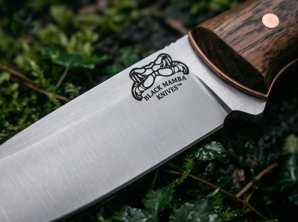Hazel Drift Handmade D2 Steel Drop Point Ladies Knife with Walnut Wood Handle & White Leather Sheath | Women’s Everyday Knife | BMK-1203 - view 4