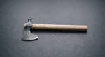 Raven Spike hand forged high carbon steel spike tomahawk axe with tapered piercing spike poll and 19 inch American oak haft