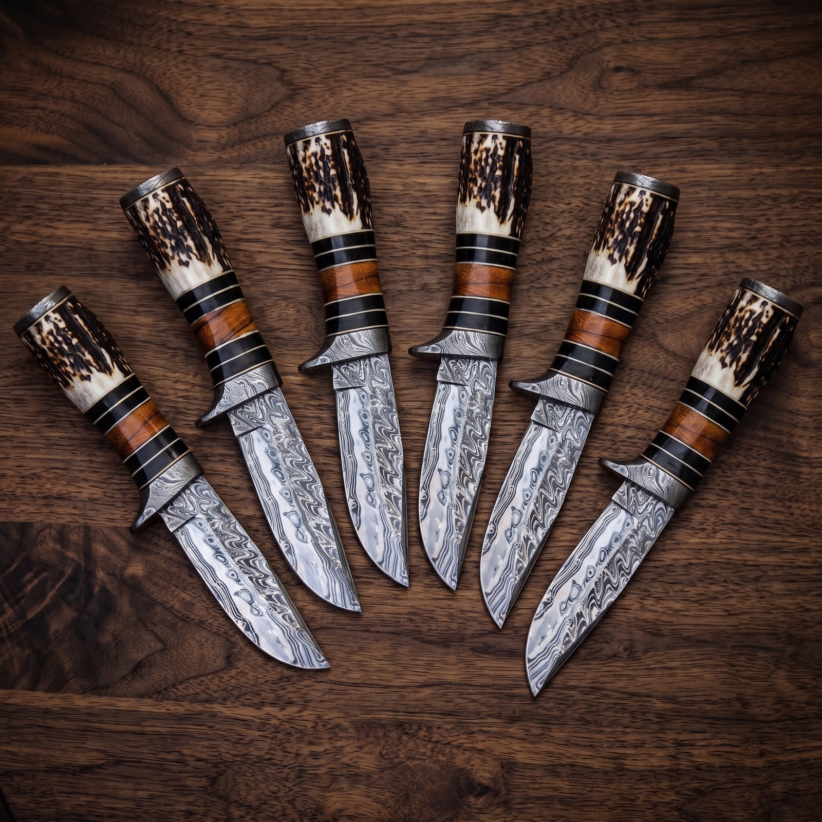 Set of 6 Bobcat Knife 9.8″ Long 5″ Blade 9.8oz Hunting Fixed Blade | Groomsmen Gift Set | BMK-103-S6