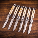 Set of 6 matching knives: D2 Tool Steel Filipino Balisongs Butterfly Stainless Steel