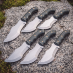 Set of 6 matching knives: Moss Talon Handmade D2 Steel Tracker Knife