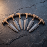 Set of 6 matching knives: Sand Wraith Handmade D2 Steel Stonewashed Spear Point Push Dagger