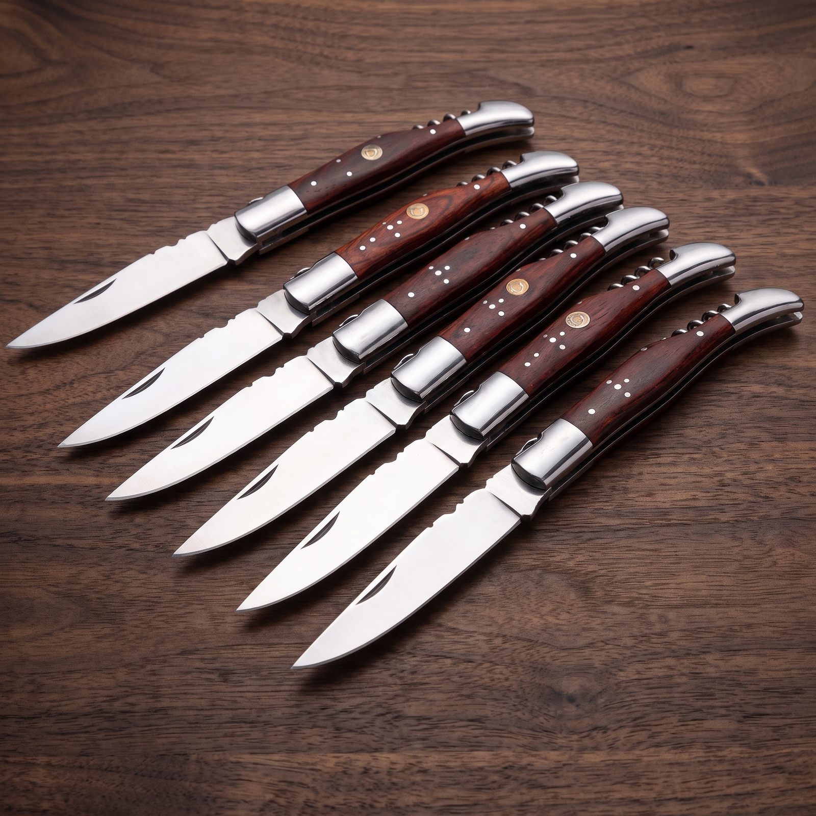 Set of 6 Toulouse Hand Forged Steel Laguiole Steak Knife Handmade | Groomsmen Gift Set | BMK-626-S6