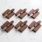 Set of 6 matching knives: Walnut Wren Handmade Damascus Fudge Knife with Walnut Wood Handle