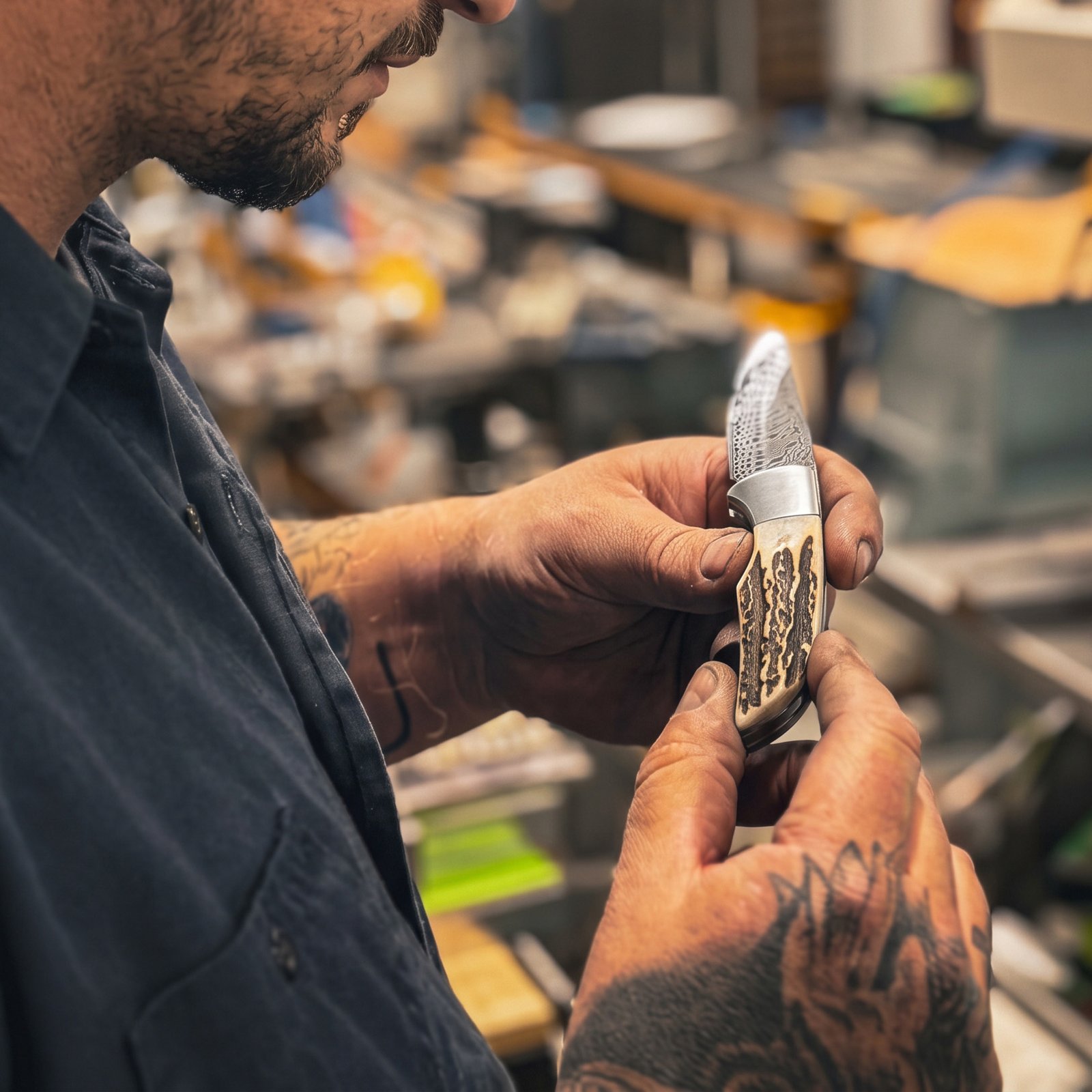 Cole Ransom at the Black Mamba Knives workshop in Memphis, photo 3