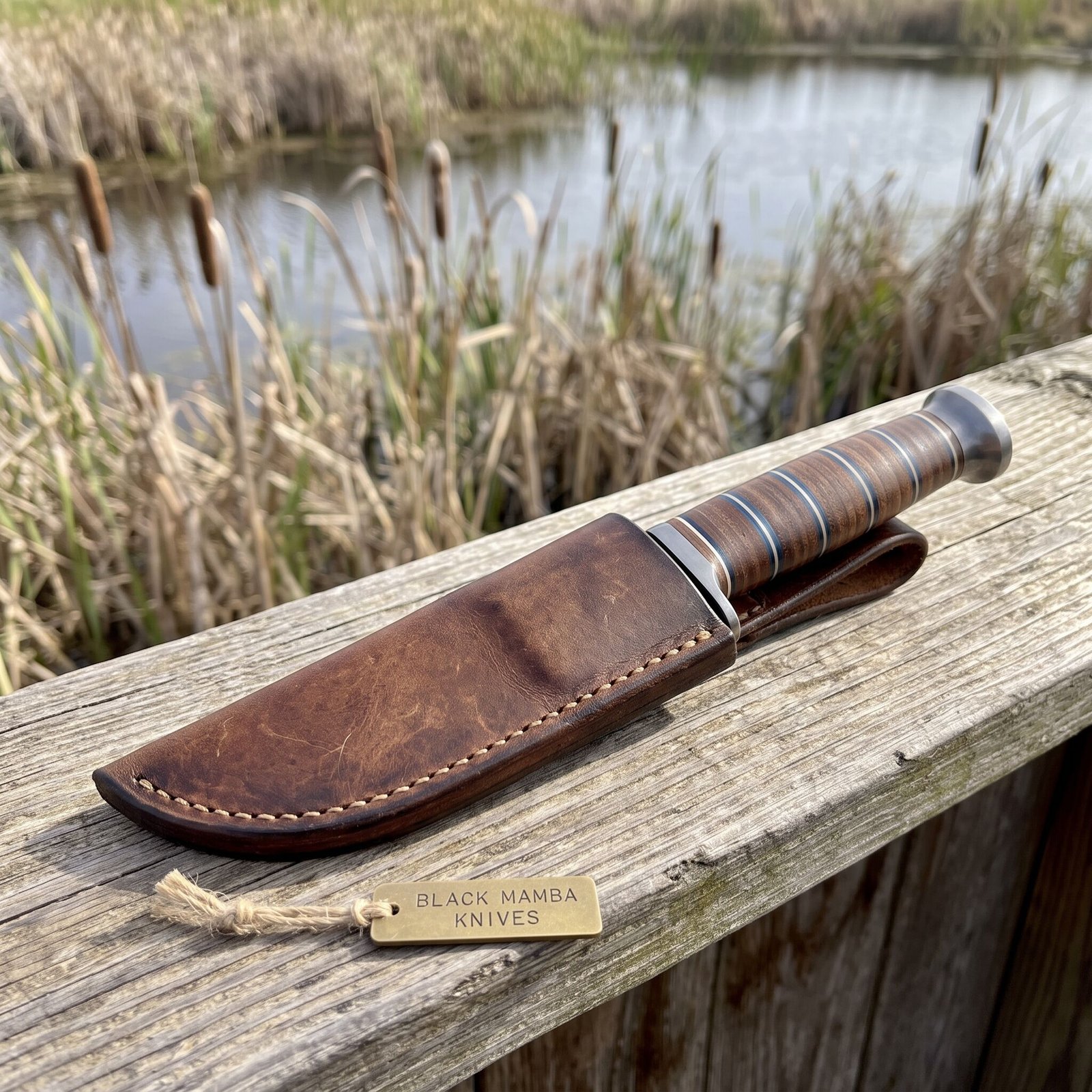Egyptian Cobra KNIFE 9.5″ Long 4.5 “Blade 8.8oz Fixed Blade Hunting Bowie Skinner Handmade Damascus Steel Knife Black Mamba Hand Made World Class Knives USA Made | BMK-116 - view 3