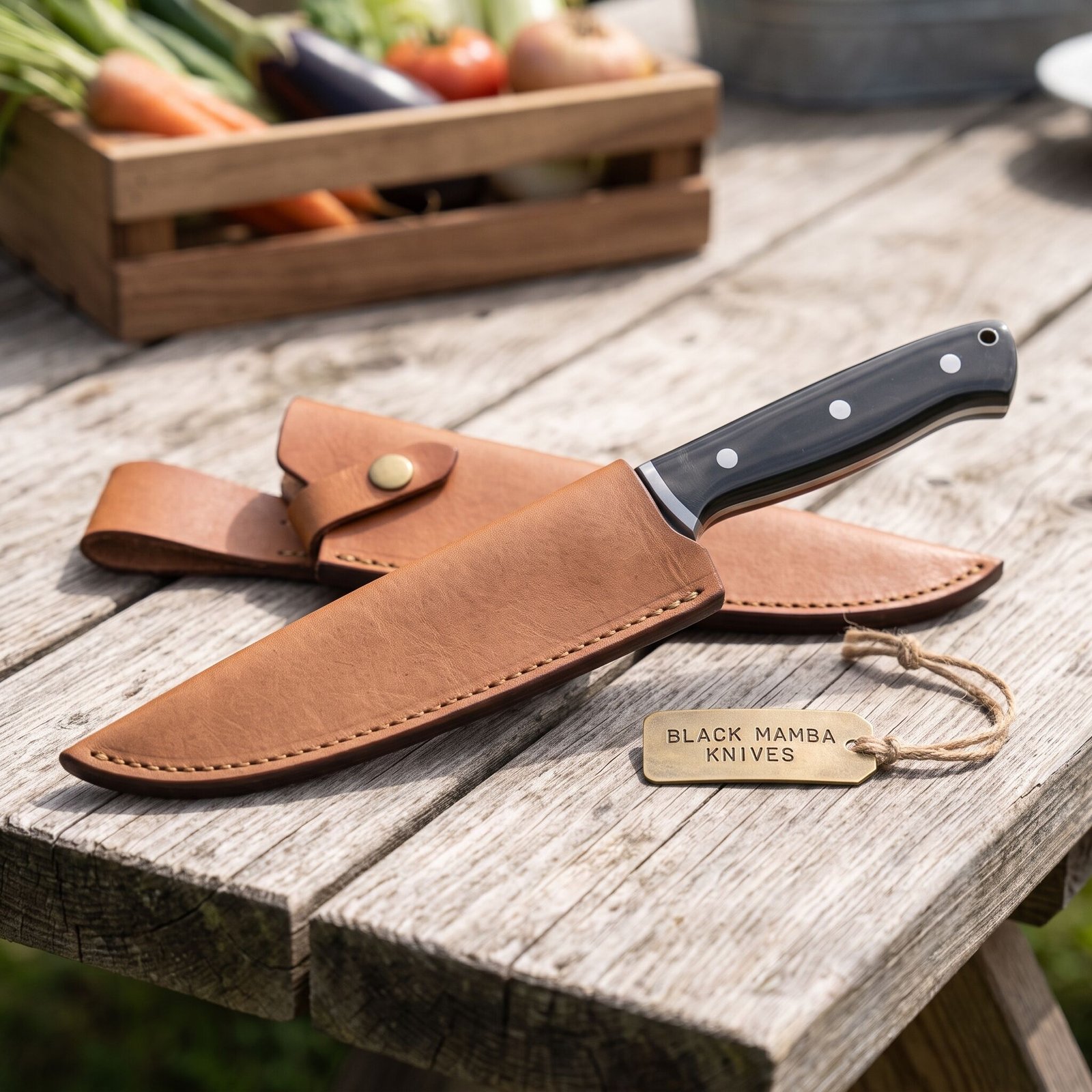 Fugu Knife SERIES 13″ Long 8 “Blade 10 Oz Razor Sharp, Superb Edge Retention, Hand Made Damascus Professional Chefs Knives Kitchen Knives Black Mamba Hand Made World Class Knives | BMK-113-G - view 3