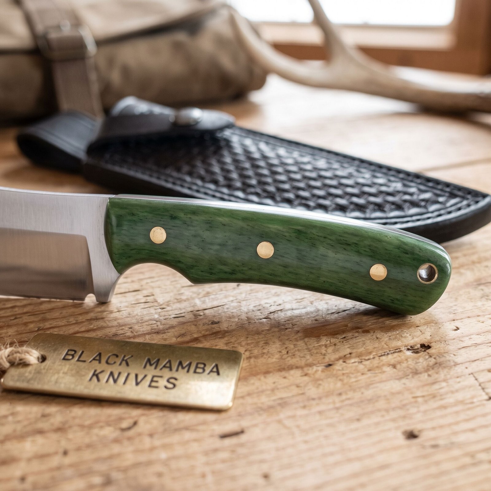 Green Fish Knife 9″ Long 4.5″ Blade 9oz 440c Stainless Steel Fixed Blade Hunting Bowie Skinner Handmade Knife Black Mamba Hand Made World Class Knives USA Made | BMK-144 - view 4