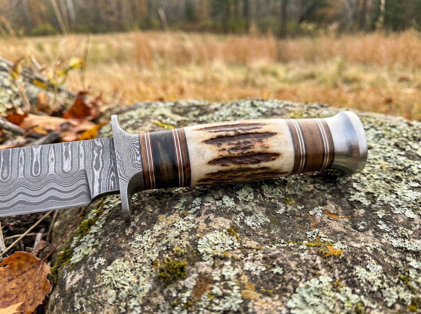 Scorpion Knife 10″ Long 5″ Blade” 9oz Damascus Steel Fixed Blade Hunting Knife Black Mamba Hand Made World Class Knives USA Made | BMK-104 - view 4