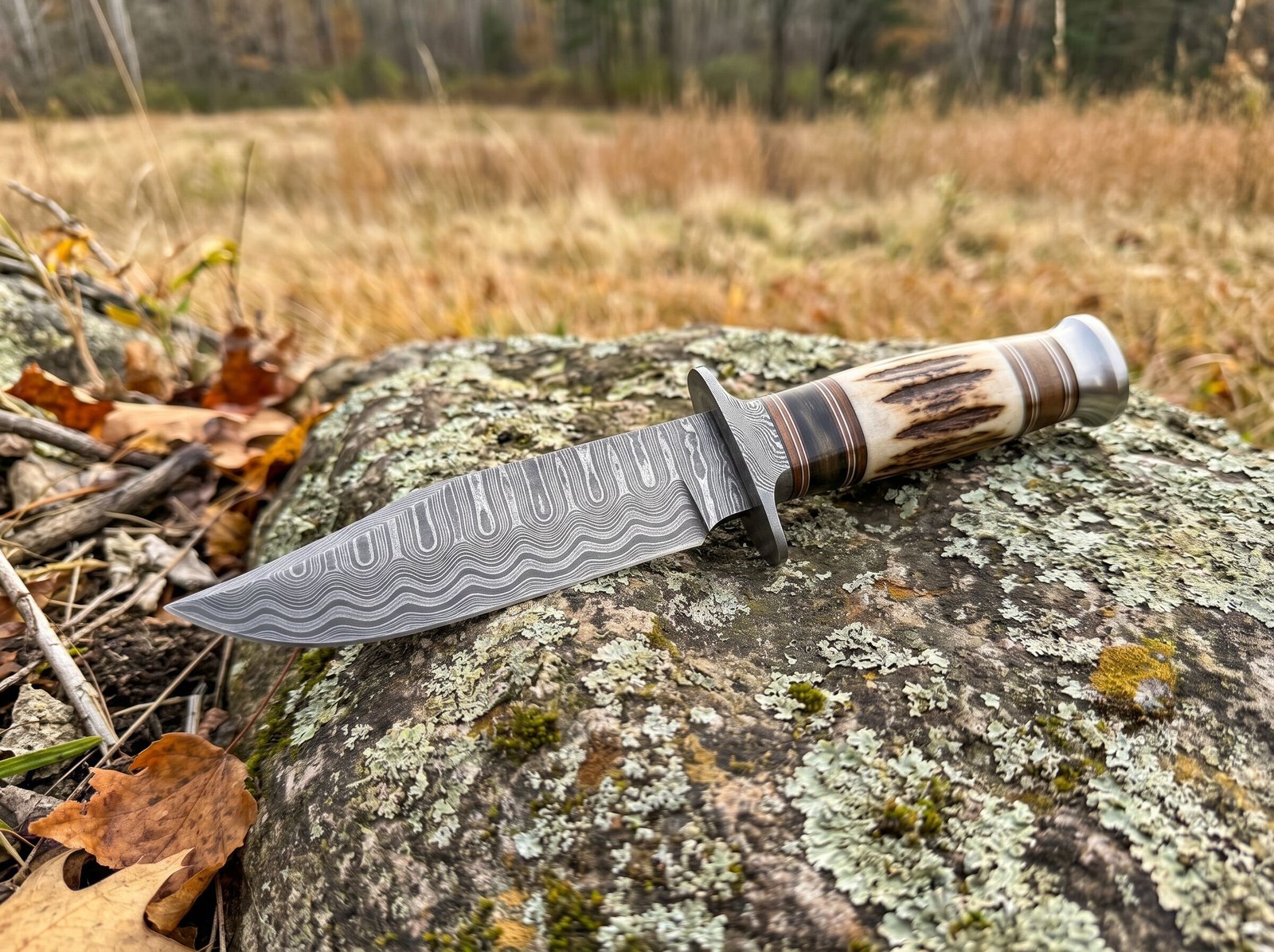 Scorpion Knife 10″ Long 5″ Blade” 9oz Damascus Steel Fixed Blade Hunting Knife Black Mamba Hand Made World Class Knives USA Made | BMK-104 - view 3