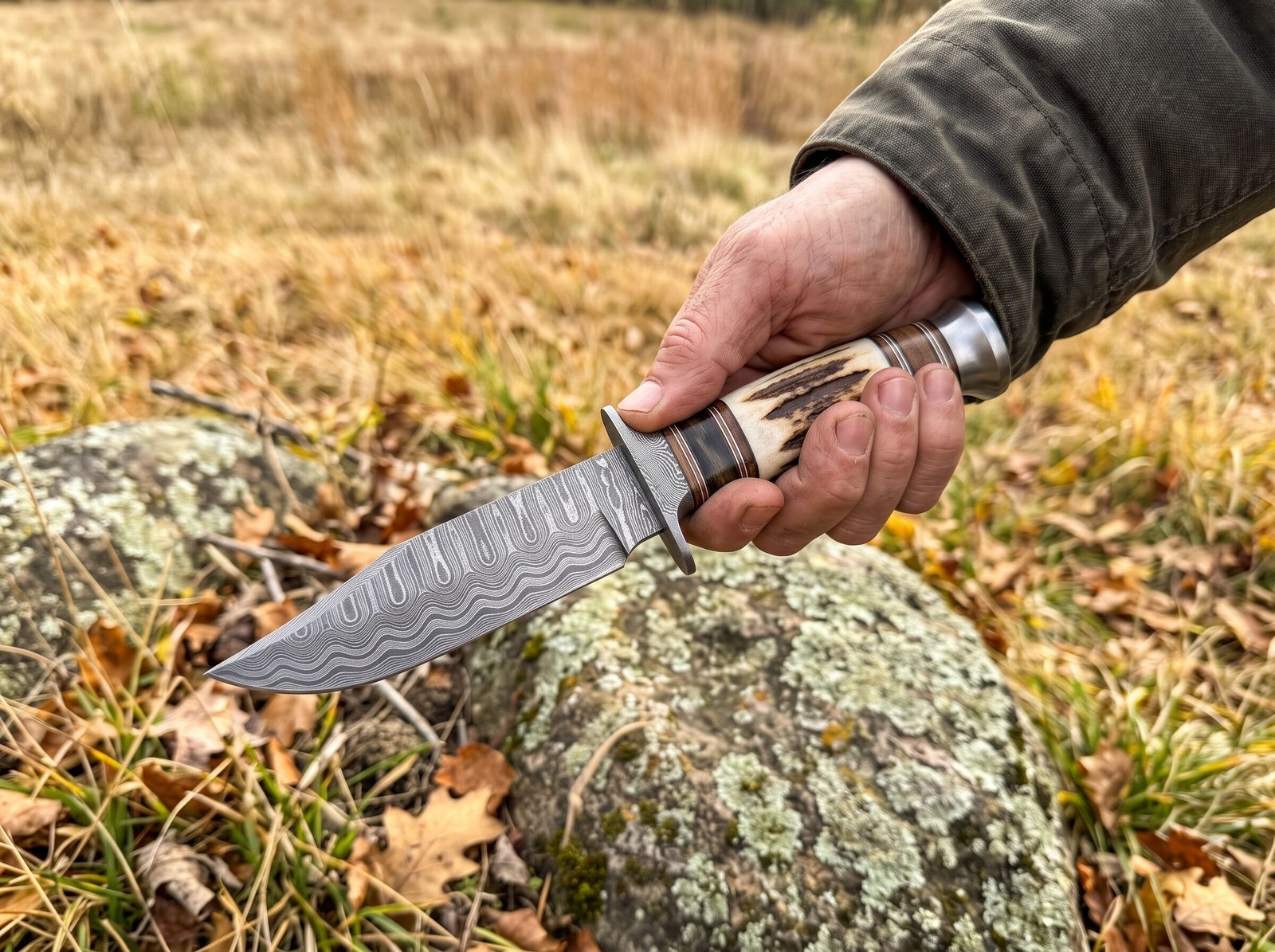 Scorpion Knife 10″ Long 5″ Blade” 9oz Damascus Steel Fixed Blade Hunting Knife Black Mamba Hand Made World Class Knives USA Made | BMK-104 - view 2
